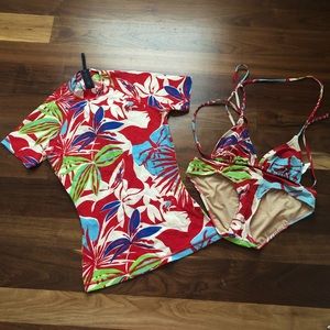 JCREW XS bikini set with rash guard top